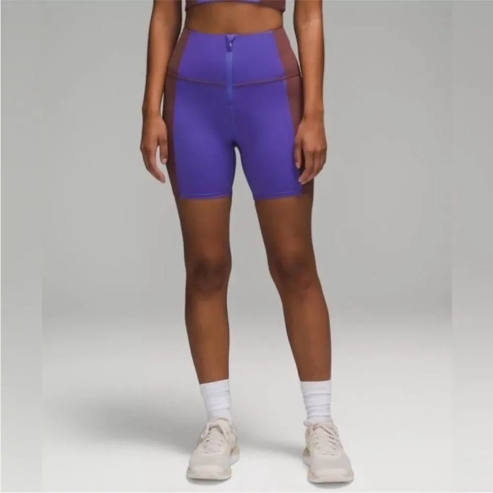 LULULEMON | Hike to Swim 6” Bike Shorts Purple & Brown Women’s Size S/M